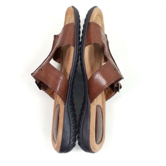 Life Stride Escape Womens Brown Vegan Leather Slip-On Open Toe Sandal Size 7.5M - Picture 5 of 8